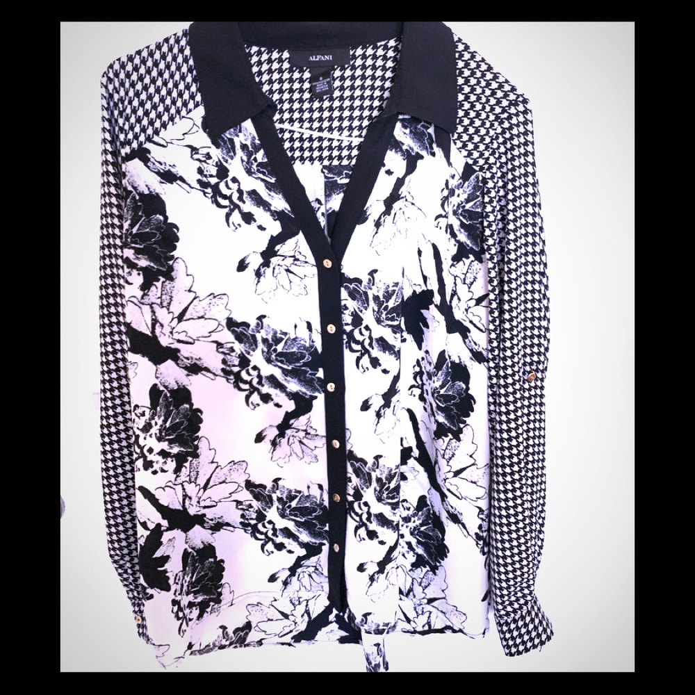 Alfani black white 3/$30 long sleeve button up 8